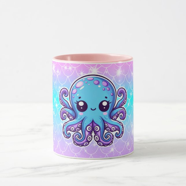 Taza Pulpo azul lindo (Centro)