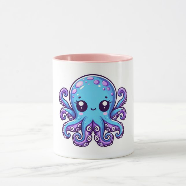 Taza Pulpo azul lindo (Centro)