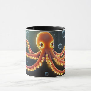 Taza pulpo de mar estilo cartoon vibrante Colorido Lind