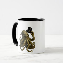 Taza Pulpo punk inclinando a un elegante pulpo steampun