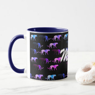 Taza Puma Cats Nombre personalizado Ringer Combo Mug