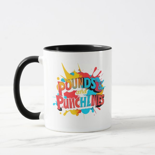 Taza "Punchlines & Pounds" (Izquierda)