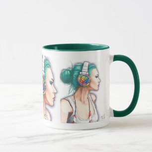 Taza punky del auricular de la taza del chica de