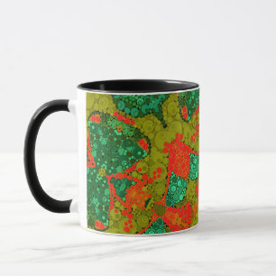Taza puntillismo perfecto círculos pintados a mano redo