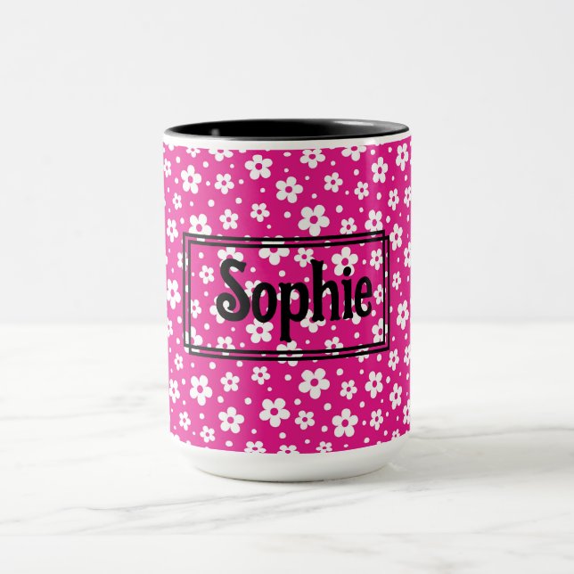 Taza Punto blanco rosado Mug (Centro)