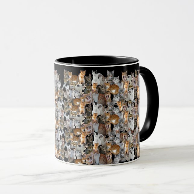 Taza Punto de encuentro de gatos - collage (Anverso derecho)