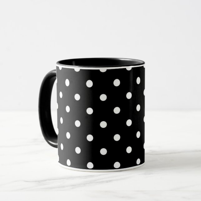 Taza "Punto de polka blanco y negro" (Anverso izquierdo)