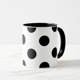 Taza Punto de polka blanco y negro