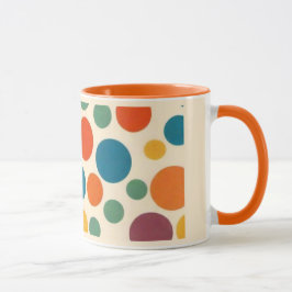 Taza Punto de polka de color estilo retro