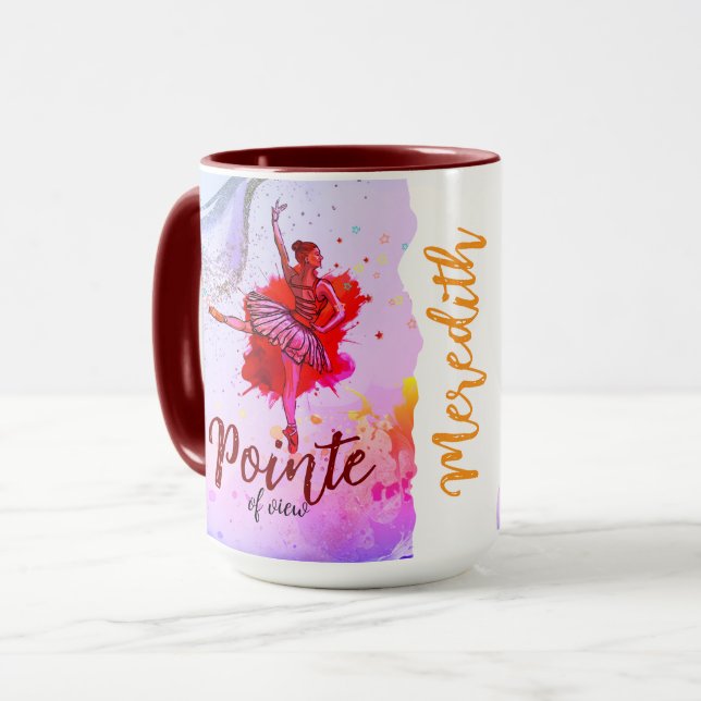 Taza Punto de vista | Personalizado Ballet Dancer Nombr (Anverso izquierdo)