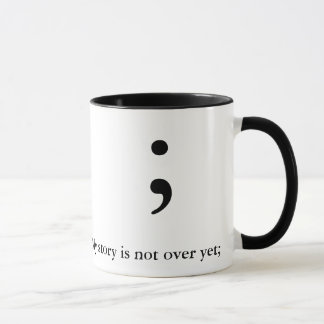 Taza Punto y coma (B&W) - (mi historia no ha terminado