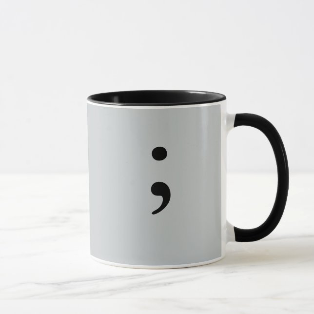 Taza Punto y coma (gris) (Derecha)