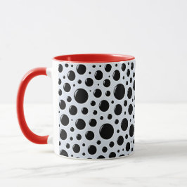 Taza Puntos de Círculo Negro Modernos