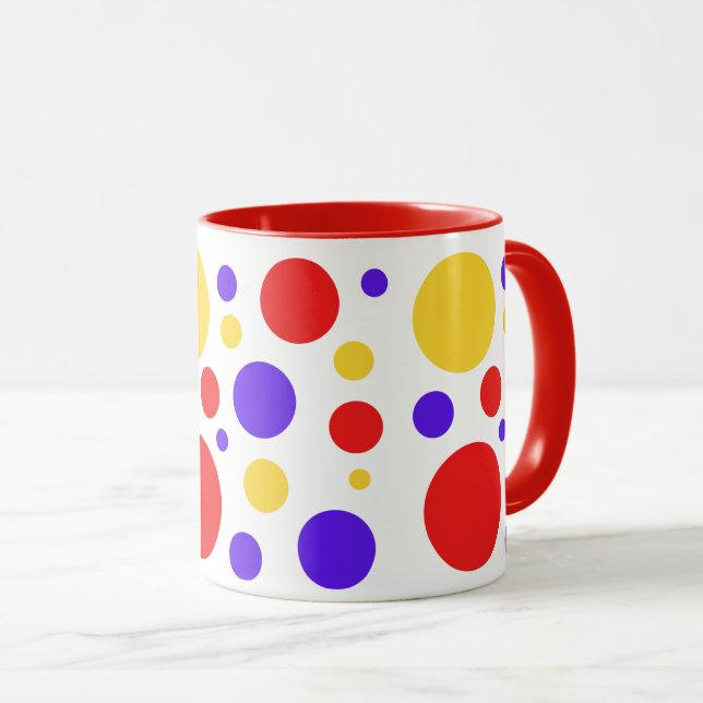 Taza Puntos de los círculos amarillos rojos (Anverso derecho)