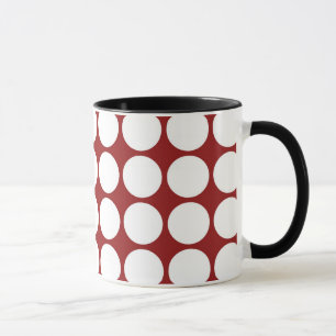 Taza Puntos de Polka Blanco sobre el rojo