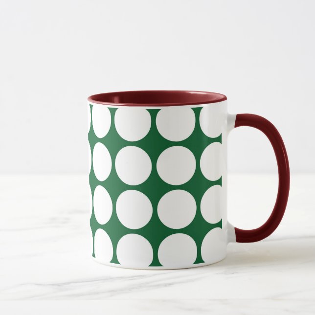 Taza Puntos de Polka Blanco sobre el Verde (Derecha)
