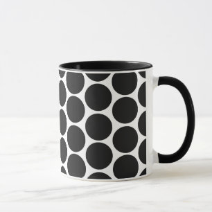 TAZA PUNTOS DE POLKA BLANCOS Y NEGROS MODERNOS