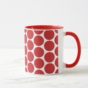TAZA PUNTOS DE POLKA BLANCOS Y ROJOS MODERNOS