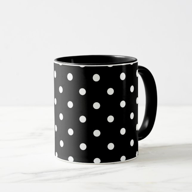 Taza Puntos de Polka en blanco y negro (Anverso derecho)