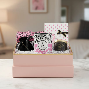 Taza Puntos femeninos y estampado de animales con monog