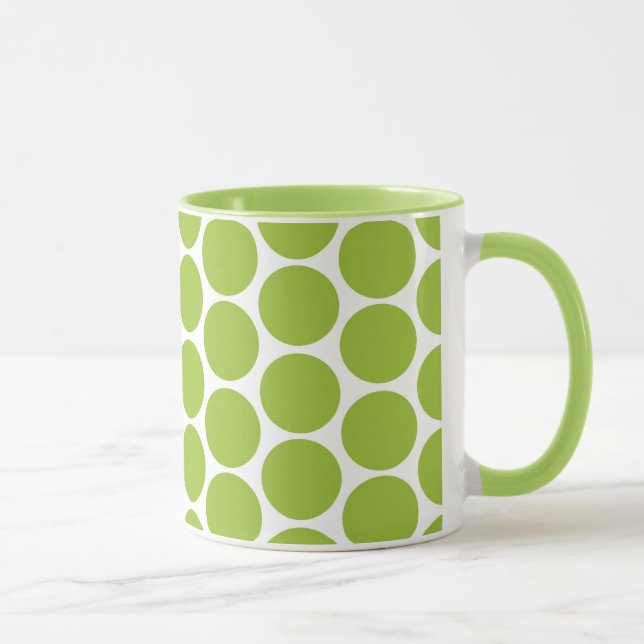 TAZA PUNTOS MODERNOS DE POLKA VERDE Y BLANCA (Derecha)