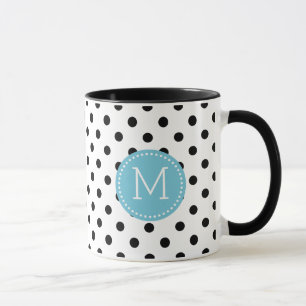 Taza Puntos negros y blancos con acentos azules