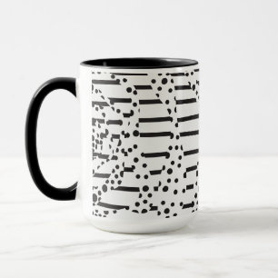 Taza Puntos y bandas 2 en blanco y negro