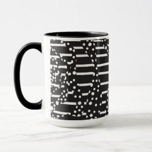 Taza Puntos y Rayas 2 en Blanco sobre Negro