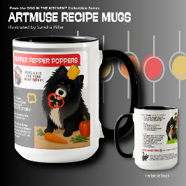 Taza PUPPER PEPPER POPPERS Dog treats Art Muse Recipe