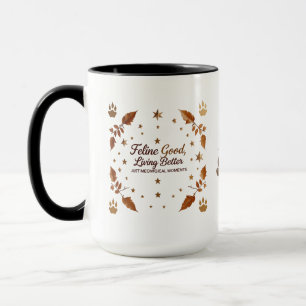 Taza Purción de otoño - Mug de coma felino bueno (15 oz