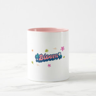 Taza Purple Beige Bloom Cute Typography Mug
