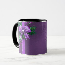 Taza Purple Bow Holiday Mug