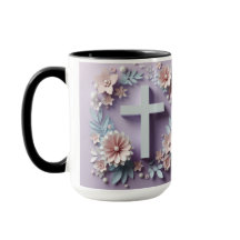 Purple Cross Floral Mug ai design