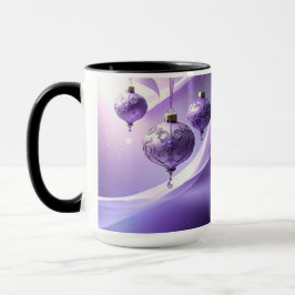 Taza Purple Decorative Christmas Ball Holiday Mug