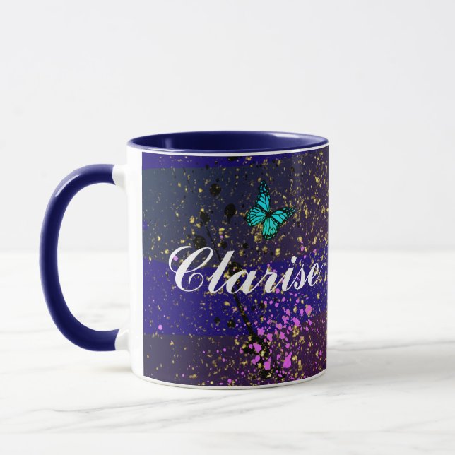 Taza Purple Ephemera vibrant color art (Izquierda)