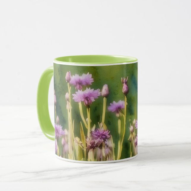 Taza Purple Flower Garden Flower Flower Art Mug Cup (Anverso izquierdo)