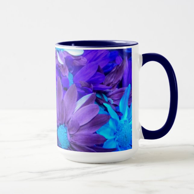 Taza Purple N Turquoise Daisies Bouquet Mug (Derecha)
