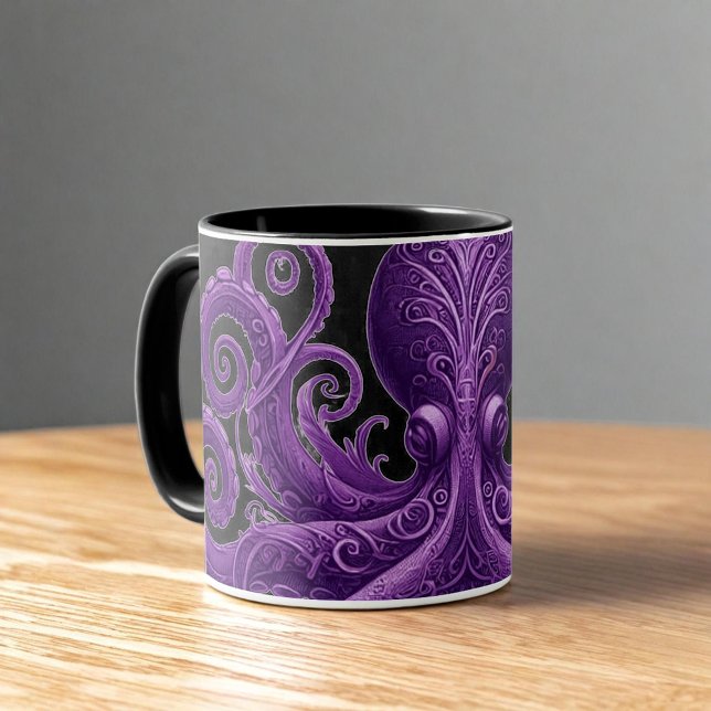 Taza Purple Octopus Victorian Steampunk Kraken  (Subido por el creador)