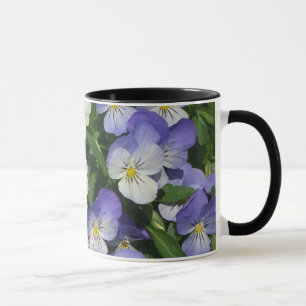 Taza Purple Pansies Garden Floral