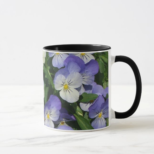 Taza Purple Pansies Garden Floral (Derecha)
