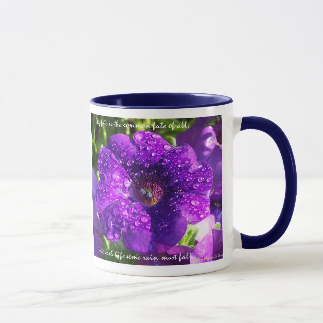 Taza Purple Petunia Mug con cita (Derecha)