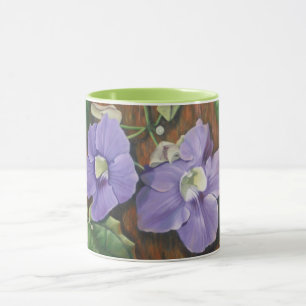 Taza Purple tropical Flowers