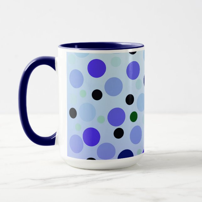 Taza Púrpura Azul Y Polka Verde, (Izquierda)