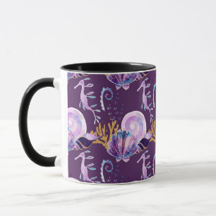 Taza Púrpura bajo el mar con Purpurina