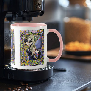Taza Púrpura de Floral de hadas rubias