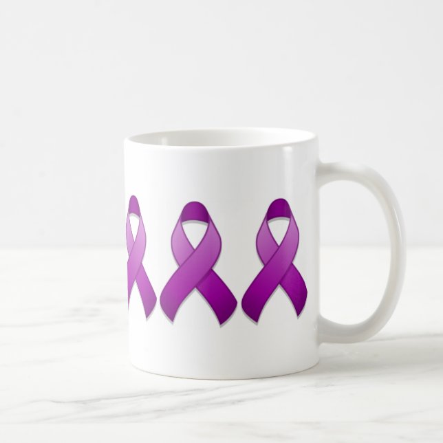 Taza púrpura de la cinta de la conciencia (Derecha)