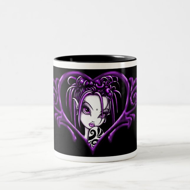 Taza púrpura del café del tatuaje de "Sophia" (té) (Centro)