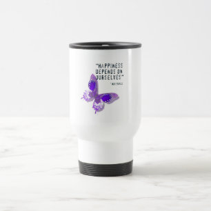 Taza púrpura del viaje de la mariposa de la