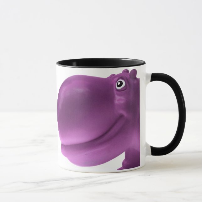 Taza Púrpura feliz del hipopótamo (Derecha)