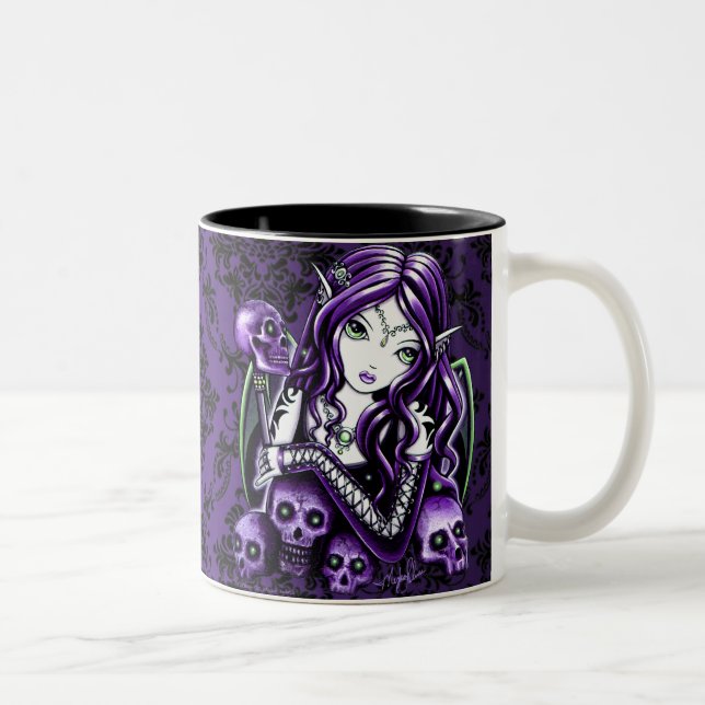 Taza púrpura gótica del Faerie del cráneo de la (Derecha)